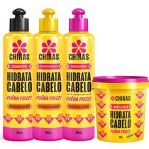 Kit Chikas Hidrata Cabelo Trata Danos, Ressecamento e Frizz