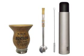 Kit chimarrão completo Sonhos Cuia Bomba e Garrafa Térmica