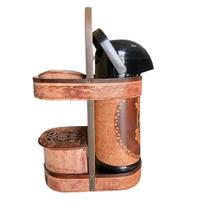 Kit chimarrão couro legítimo garrafa 1l revestida termolar+mateira