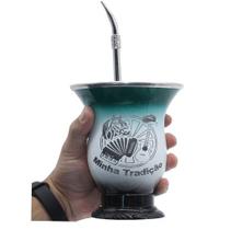 Kit Chimarrao Erva Cuia Gravada Laser C/ Bomba Tradicional Cod 025