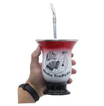 Kit Chimarrao Gaucho Cuia Gravada Laser C/ Bomba Tradicional Cod 025