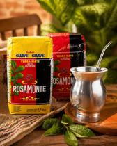 Kit Chimarrão : Rosamonte Tradicional + Suave com Cuia Alumínio e Bomba Inox