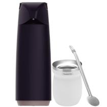 Kit Chimarrão Tererê Tramontina com Garrafa Térmica, Cuia Branca e Bomba Combo Completo Mate