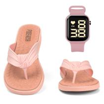 Kit Chinela Feminina Sandalia de Praia + Relogio Digital