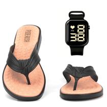 Kit Chinela Feminina Sandalia de Praia + Relogio Digital Kit Chinela Feminina Sandalia de Praia + Relogio Digital