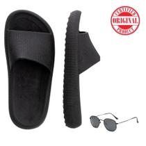 Kit Chinelo Comfy Nuvem Slite Preto + Oculos Hexagonal Atemporal Kit Chinelo Comfy Nuvem Slite Preto + Oculos Hexagonal Atemporal