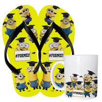 Kit Chinelo e Caneca de Cerâmica 325ML - Formatura Infantil Minions