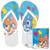 Kit Chinelo e Caneca de Plástico Rígido Kid e Cats. Temático Desenho Criança, Bebê. Presente Infantil Menina e Adulto Fe