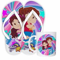 Kit Chinelo e Caneca de Plástico Rígido looney tunes Temático Desenho Criança e adolescente. Presente Infantil Menina e