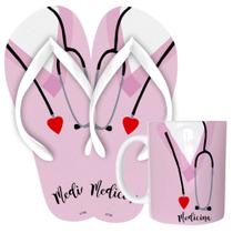 Kit Chinelo e Caneca de Polímero 325ML Medicina Pediatria