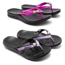 kit chinelo feminino ortopédico anti impacto de borracha para idosos