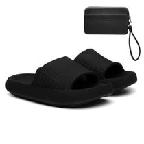 Kit Chinelo Nuvem Slide Tira Larga + Carteira Casual