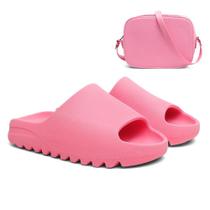 Kit Chinelo Nuvem Slide Tratorado + Bolsa Bag Transversal