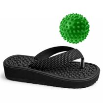Kit Chinelo Ortopédico Leve Antiderrapante c Bolinha Massageadora p Esporão e Dores