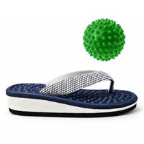Kit Chinelo Ortopédico Leve Antiderrapante c Bolinha Massageadora p Esporão e Dores