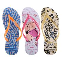 Kit Chinelo Tropical Brasil Slim Estampado Feminino