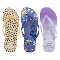 Kit Chinelo Tropical Brasil Slim Feminino 3 Pares