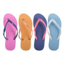 Kit Chinelo Tropical Brasil Slim Feminino 4 Pares