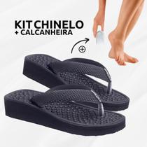 Kit Chinelo Uniflex Para Esporão Massageador + Calcanheira