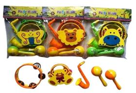 Kit Chocalho E Instrumento Musical Com 5 Peças Miki Toy Kit Chocalho E Instrumento Musical Com 5 Peças Miki Toy