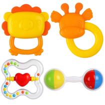 Kit Chocalho Mordedor Bebê Sensorial Brinquedo Infantil