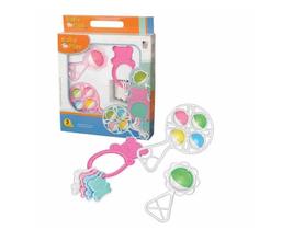 Kit Chocalhos Baby Play Set 3 Chocalhos ROSA