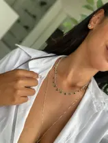 Kit chocker e veneziana 60 cm em prata