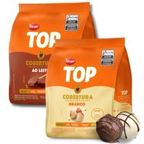 Kit chocolate gotas branco + ao leite 400g top harald Kit chocolate gotas branco + ao leite 400g top harald