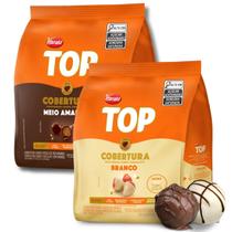 Kit chocolate gotas top branco e amargo 400g cada harald