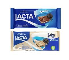 Kit Chocolate Lacta Oreo Branco E Ao Leite Laka 80g