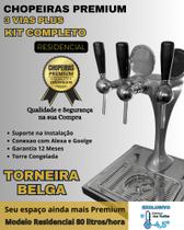 kit Chopeira Naja Plus 3 Torneiras Belga Resid 80Litros/h