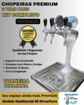 kit Chopeira Naja Plus 3 Torneiras Italiana Resid 80Litros/h