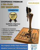 kit Chopeira Naja Plus Dourada 1 Torneira Italiana Comerc 120Litros/h