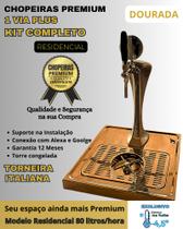 kit Chopeira Naja Plus Dourada 1 Torneira Italiana Resid 80Litros/h