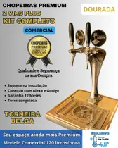 kit Chopeira Naja Plus Dourada 2 Torneiras Italiana Comerc 120Litros/h