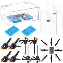 Kit Chunful de 11 Peças para Alisamento de Cartas, inclui 1 caixa de umidade para umidificador, 2 placas de acrílico, 4 morsas, 4 grampos, acessório para cuidado de cartas, kit de restauração para reparar cartas de troca tortas Kit Chunful de 11 Peças para Alisamento de Cartas, inclui 1 caixa de umidade para umidificador, 2 placas de acrílico, 4 morsas, 4 grampos, acessório para cuidado de cartas, kit de restauração para reparar cartas de troca tortas