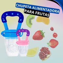 Kit Chupeta Alimentadora Frutas + Colher Termosensível Introdução Alimentar Mordedor Termômetro Bebê