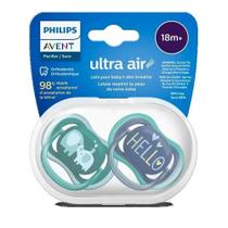 Kit Chupeta Avent Ultra Air 18 Meses Com 2 UN Menino
