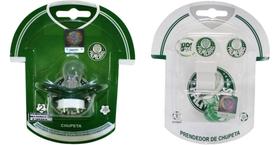 Kit Chupeta e Prendedor Palmeiras Tamanho 2 - Acima de 6 Meses