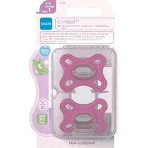 Kit Chupeta Mam Comfort RN a 6 meses Rosa com 2 Unidades