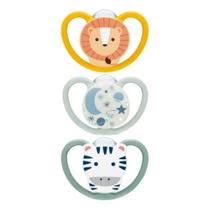 Kit Chupeta NUK Fase 3 - Space Day & Night - 3 Unidades - Neutral