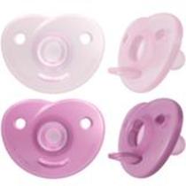 Kit Chupeta Soothie 0 -3 meses Philips Avent dupla rosa