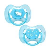 Kit Chupetas com 2 Unidades Comfort Silicone Buba Tamanho 2 Bebê Bico Simétrico Menino Menina
