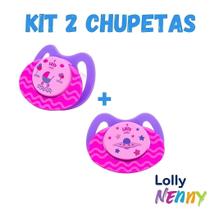 Kit Chupetas Lolly Fase 2 Viva Silicone Orto Rosa - 2un