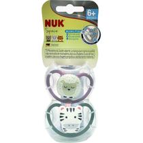 Kit Chupetas Nuk Fase 2 Space Girl Silicone Orto +6 Meses - 2 Unidades