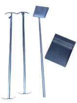 Kit churrasco - 02 extensor de grelha + espalhador de brasa + pazinha para limpeza