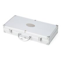 Kit churrasco 10 peças em maleta de alumínio com travas de segurança