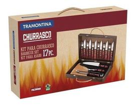 Kit Churrasco 17 Peças Tramontina Polywood Tabua E Estojo