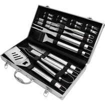 Kit Churrasco 19 Peças Gourmet Aço Inox E Maleta Alumínio Kit Churrasco 19 Peças Gourmet Aço Inox E Maleta Alumínio