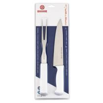 Kit churrasco 2 peças com garfo e faca profissional master line mundial